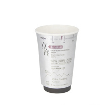 Hot coffee paper cup 8 oz for beverage with lid cover straw sleeve